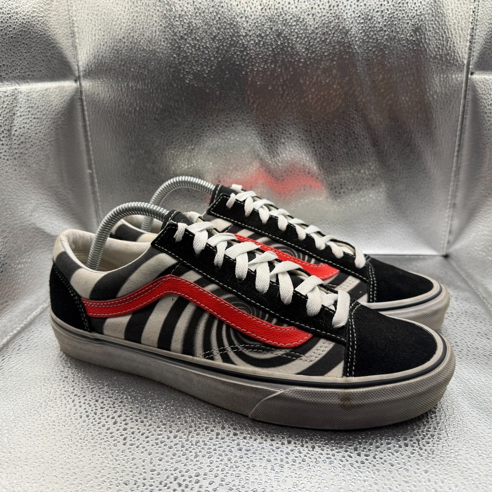 Size 9M/10.5W Vans 36 Old Skool Swirl Black Fiery Coral Unisex Shoes 721454